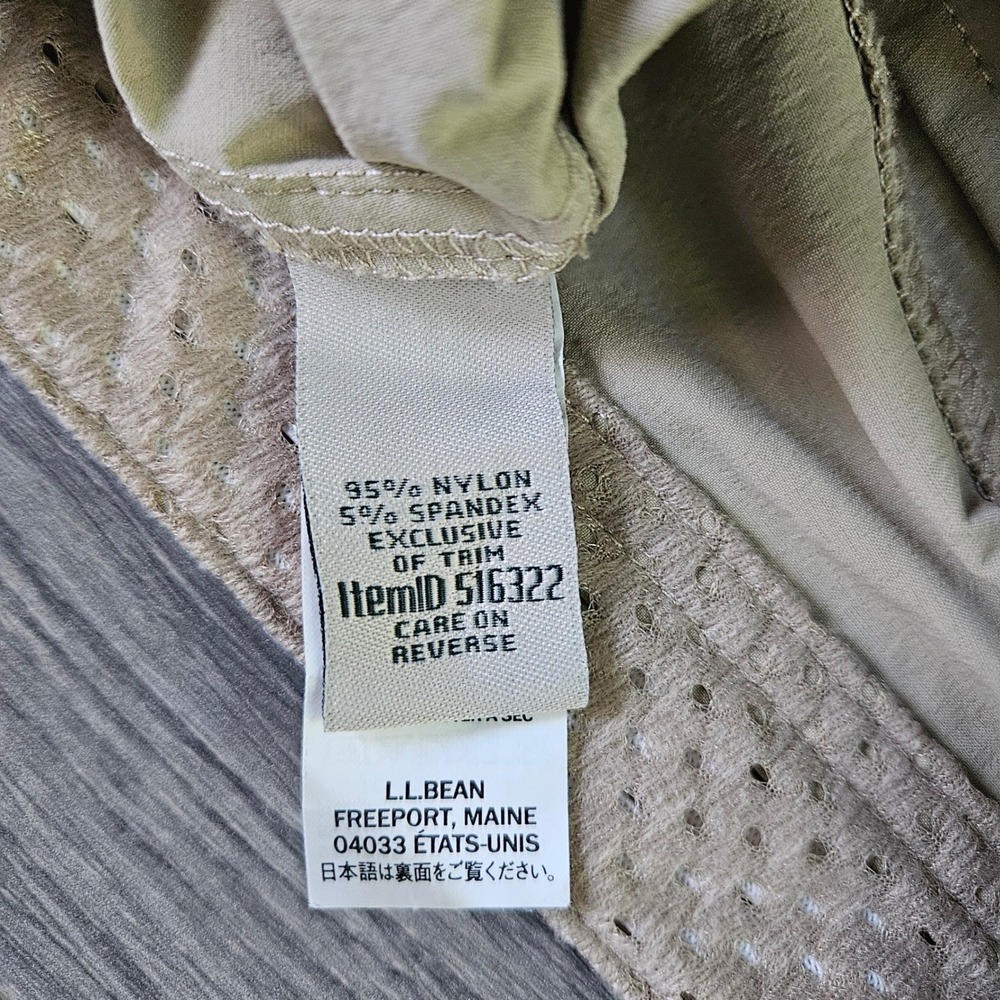 LL Bean Womens Comfort Trail Crop Pant 12 Regular Tan Water Wicking Hiking UPF - Picture 6 of 8